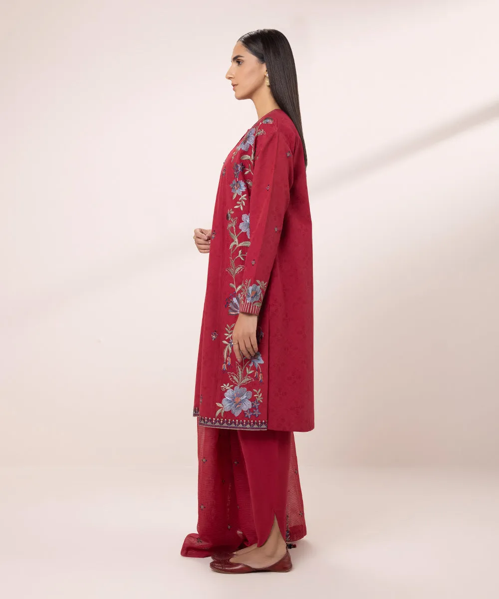 3 Piece - Embroidered Jacquard Suit