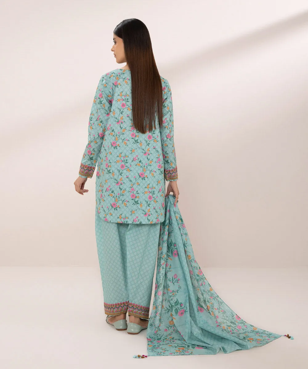 Elegant 3-Piece Embroidered Lawn Suit for Women - Stylish Summer Outfit with Intricate Design