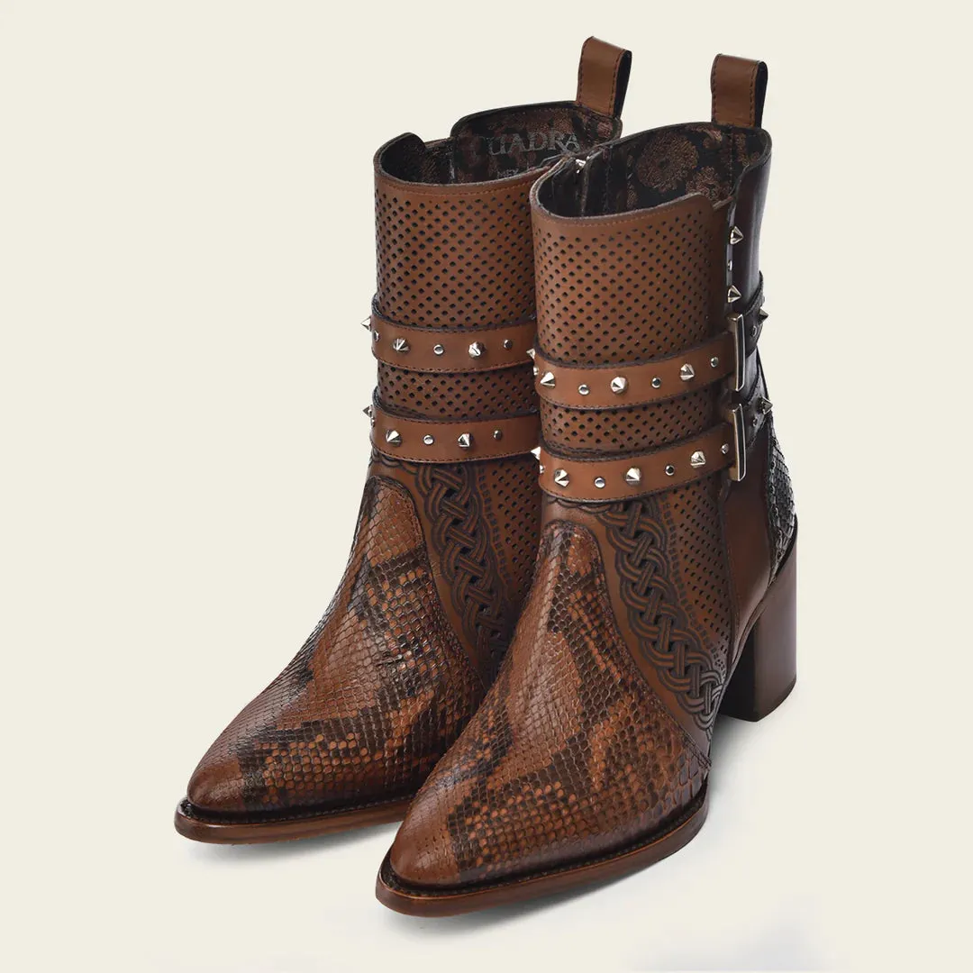 4Q14PH - Cuadra honey western fashion python skin boots for women