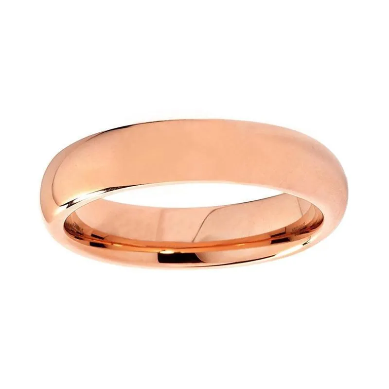 6mm Dome Rose Gold Plated Tungsten Ring