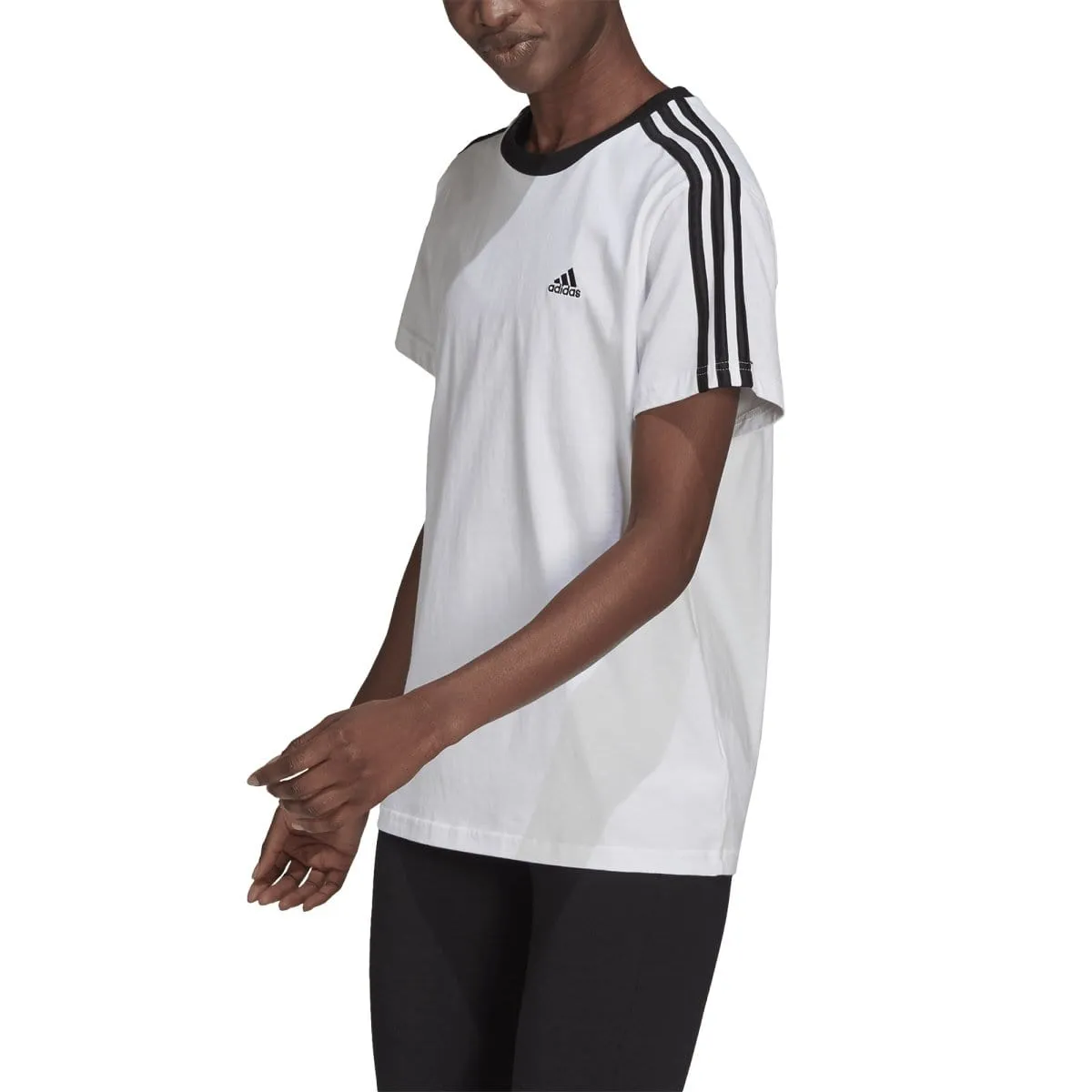 ADIDAS WOMEN'S ESSENTIALS 3-STRIPES WHITE TEE