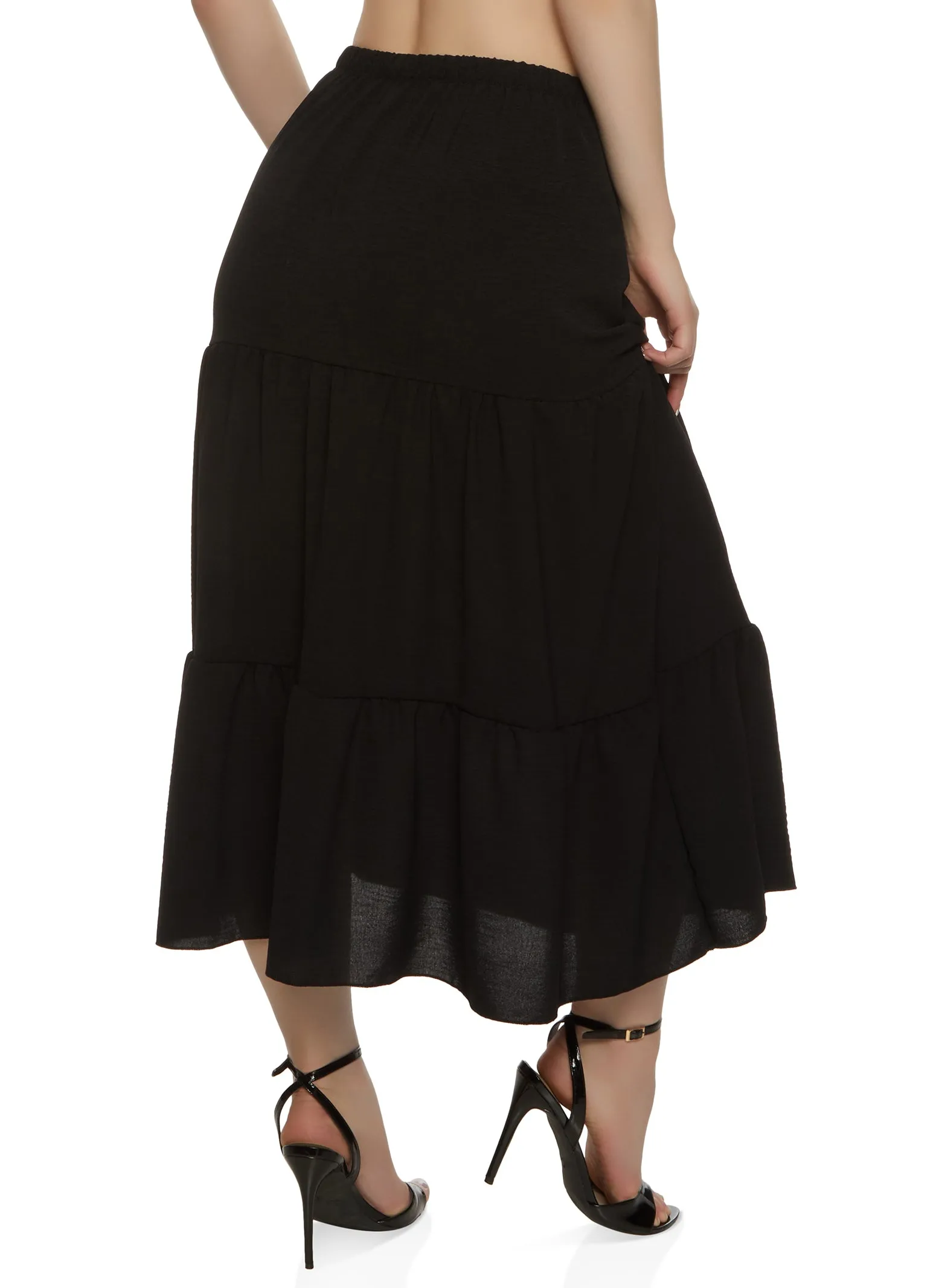 Airy Tiered Midi Skirt