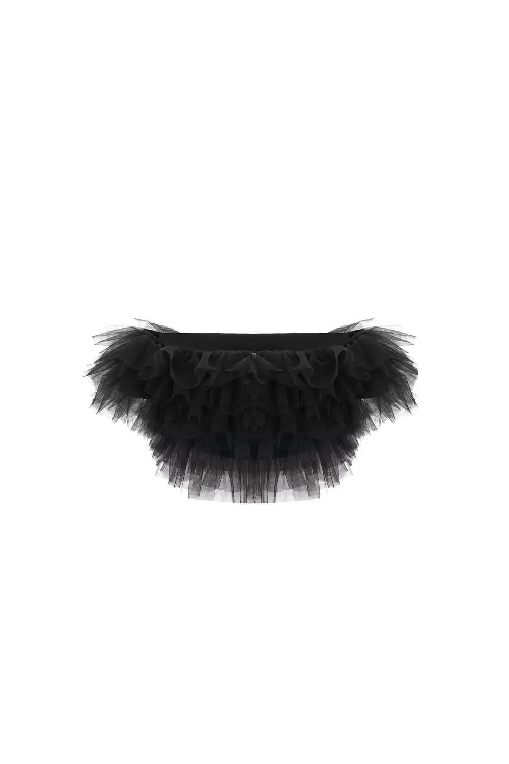 Almira Pleated Ruffled Tulle Crop Top