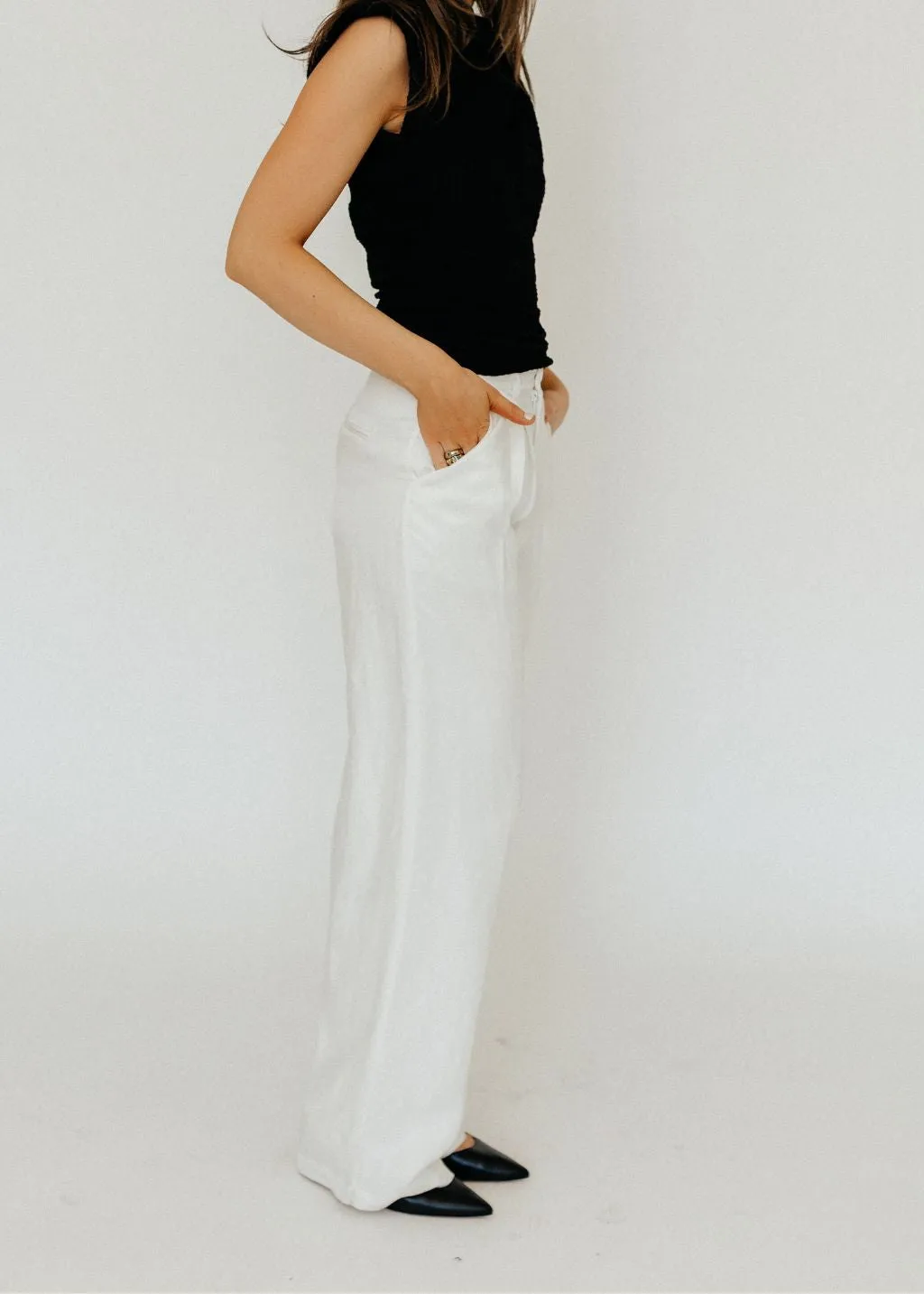 Anine Bing Carrie Pant in White