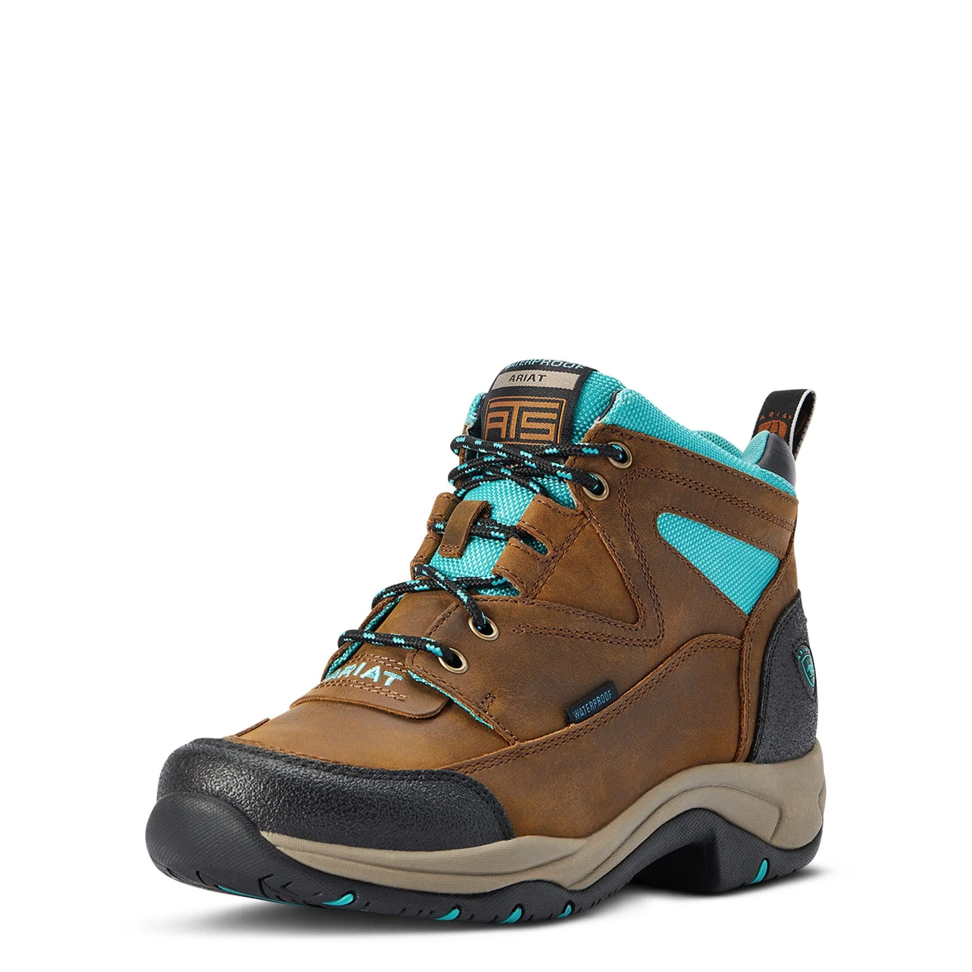 Ariat Boots Womens Terrain H20 Weathered Brown/ Turquoise