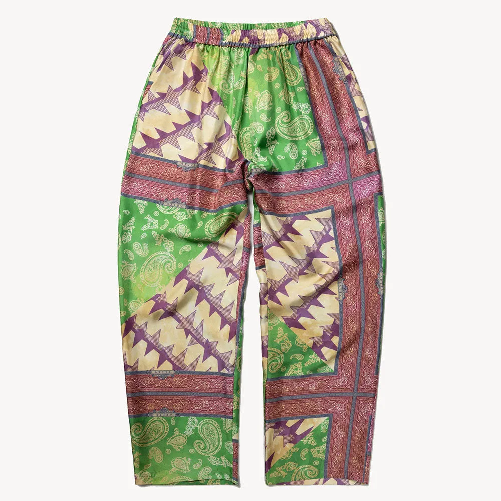 Aries Arise Scarf Print Silk Slacker Pants