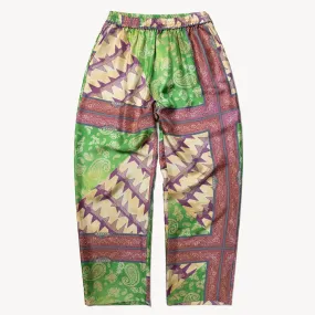 Aries Arise Scarf Print Silk Slacker Pants