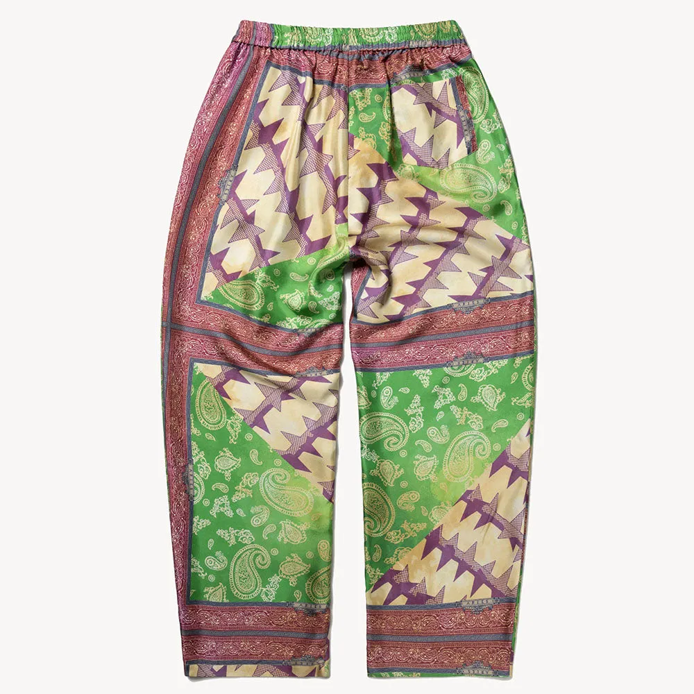 Aries Arise Scarf Print Silk Slacker Pants