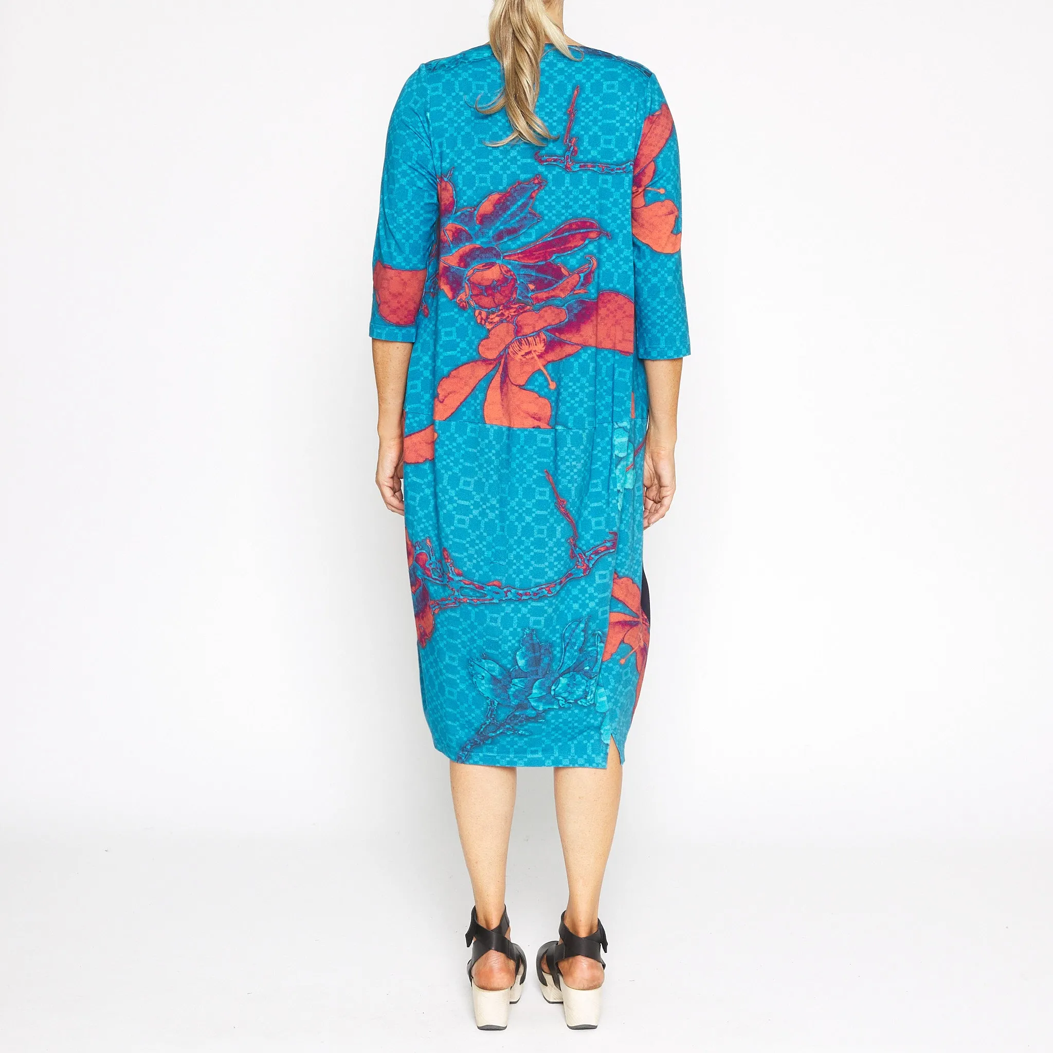 Elegant Asher Ikebana Floral Print Midi Dress for Women - Perfect for Summer Events and Special Occasions