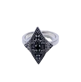 Ba&sh Teluga 925 Sterling Silver & Onyx Ring UK M