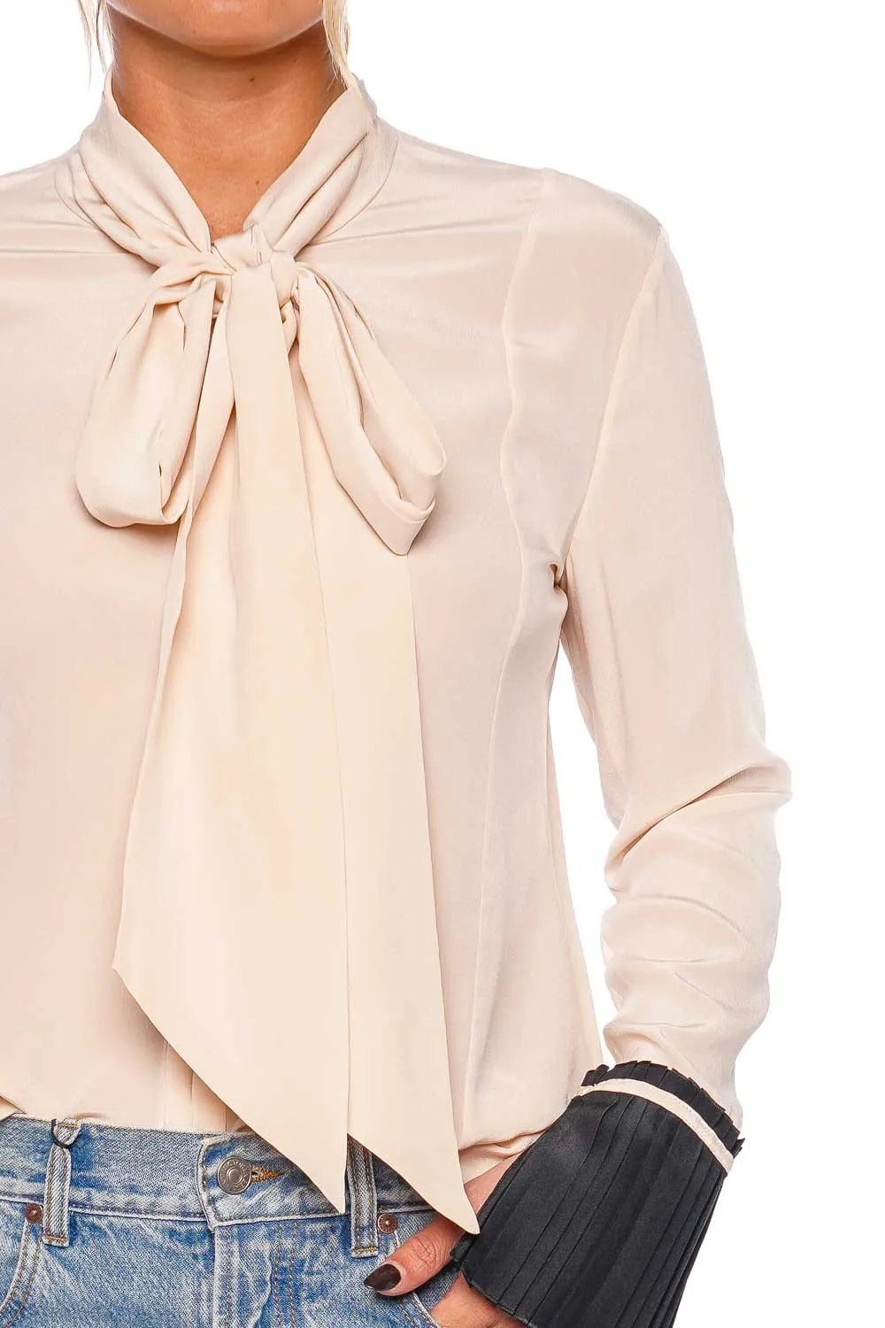 Ballet Pink Pleated Cuff Blouse