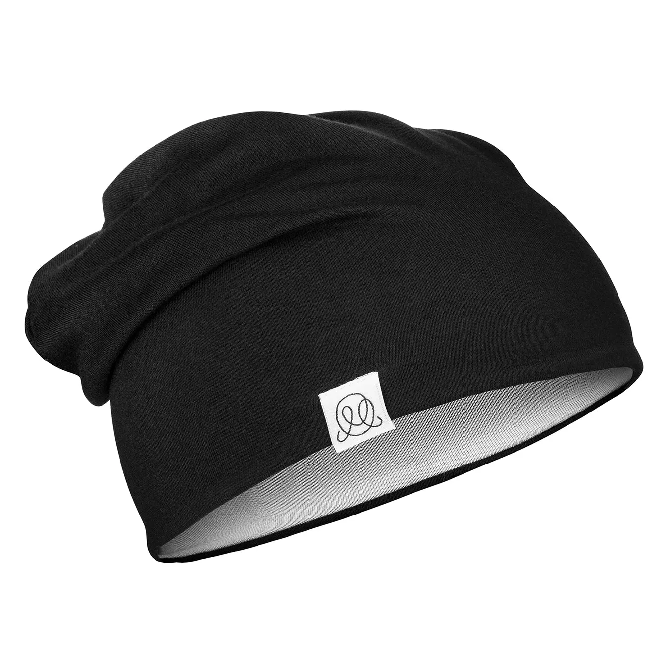 Bamboo Reversible  Beanie - Black - Cream