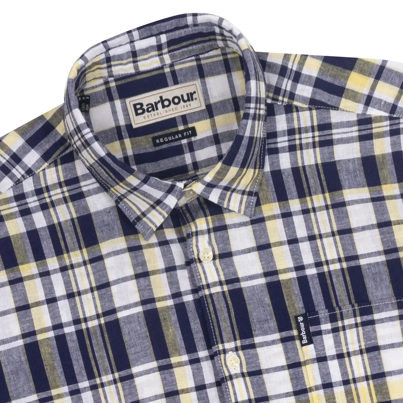 Barbour Linen 2 SS Shirt Navy