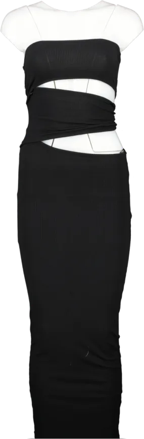 bayse Black Mattise Midi Dress UK XS