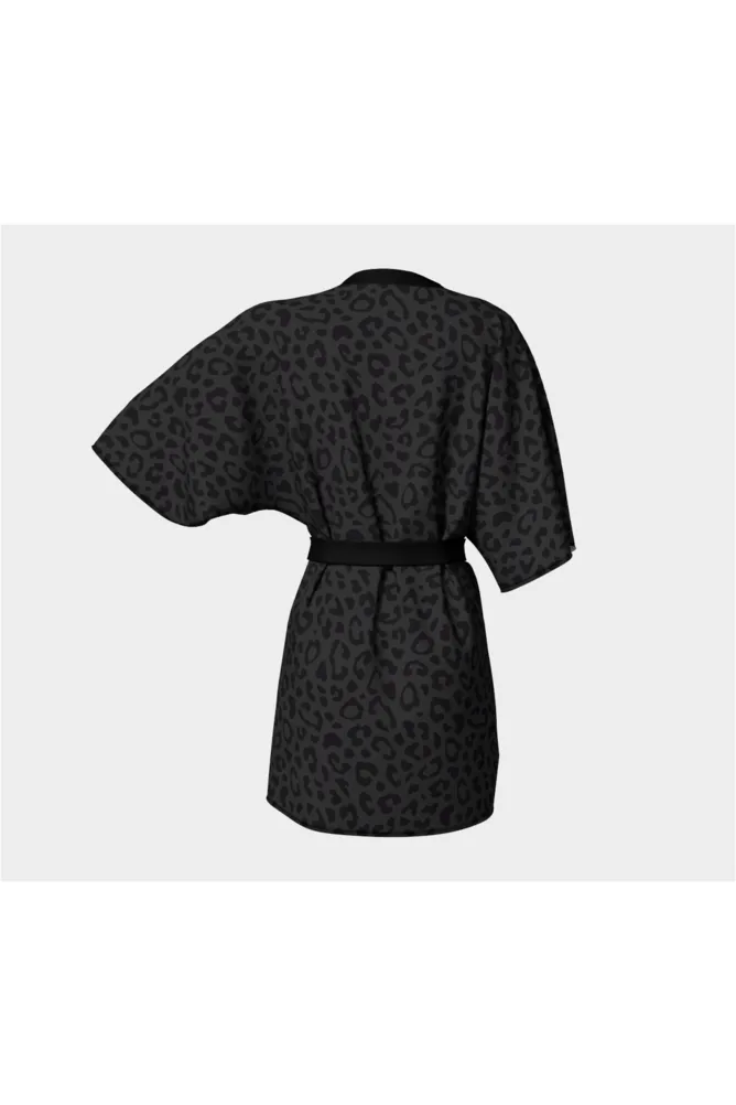 Black Leopard Kimono Robe