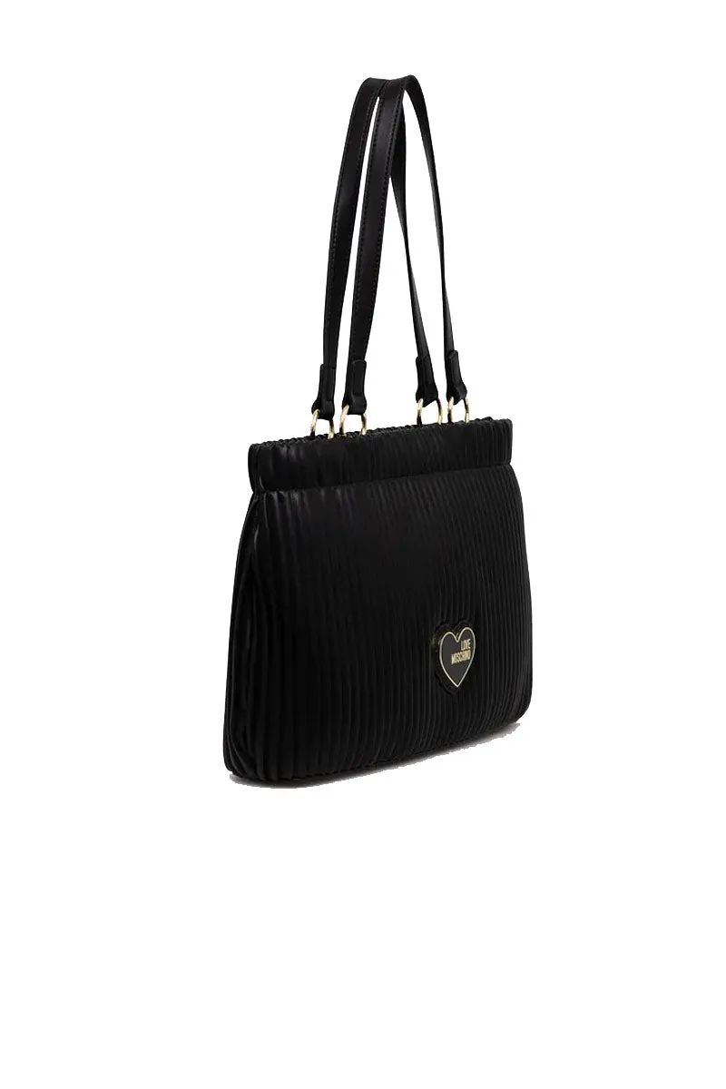 Borsa Pleated Pu - Nero