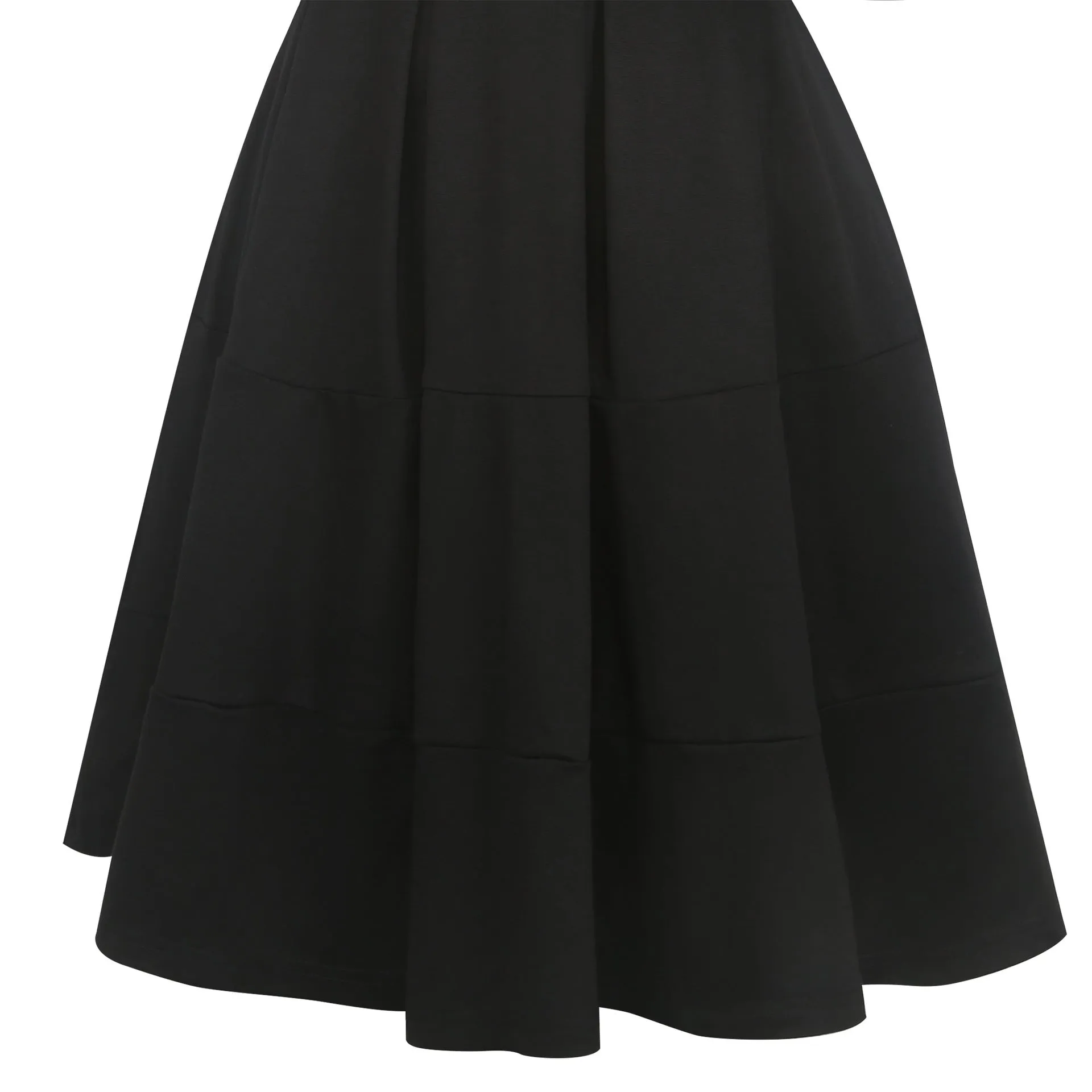 Box Pleated Half-Sleeve A-Line Dress