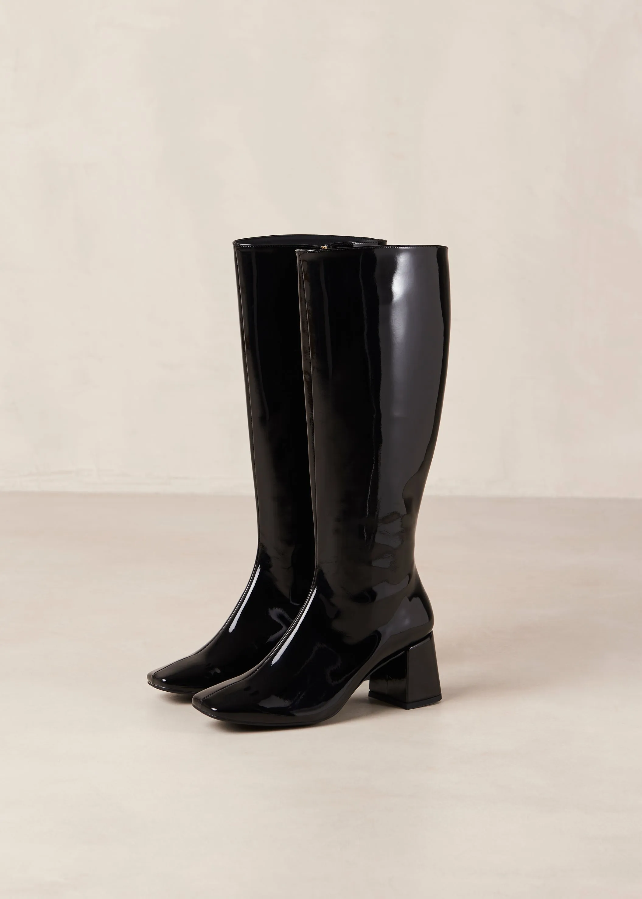 Chalk Onix Black Vegan Leather Boots