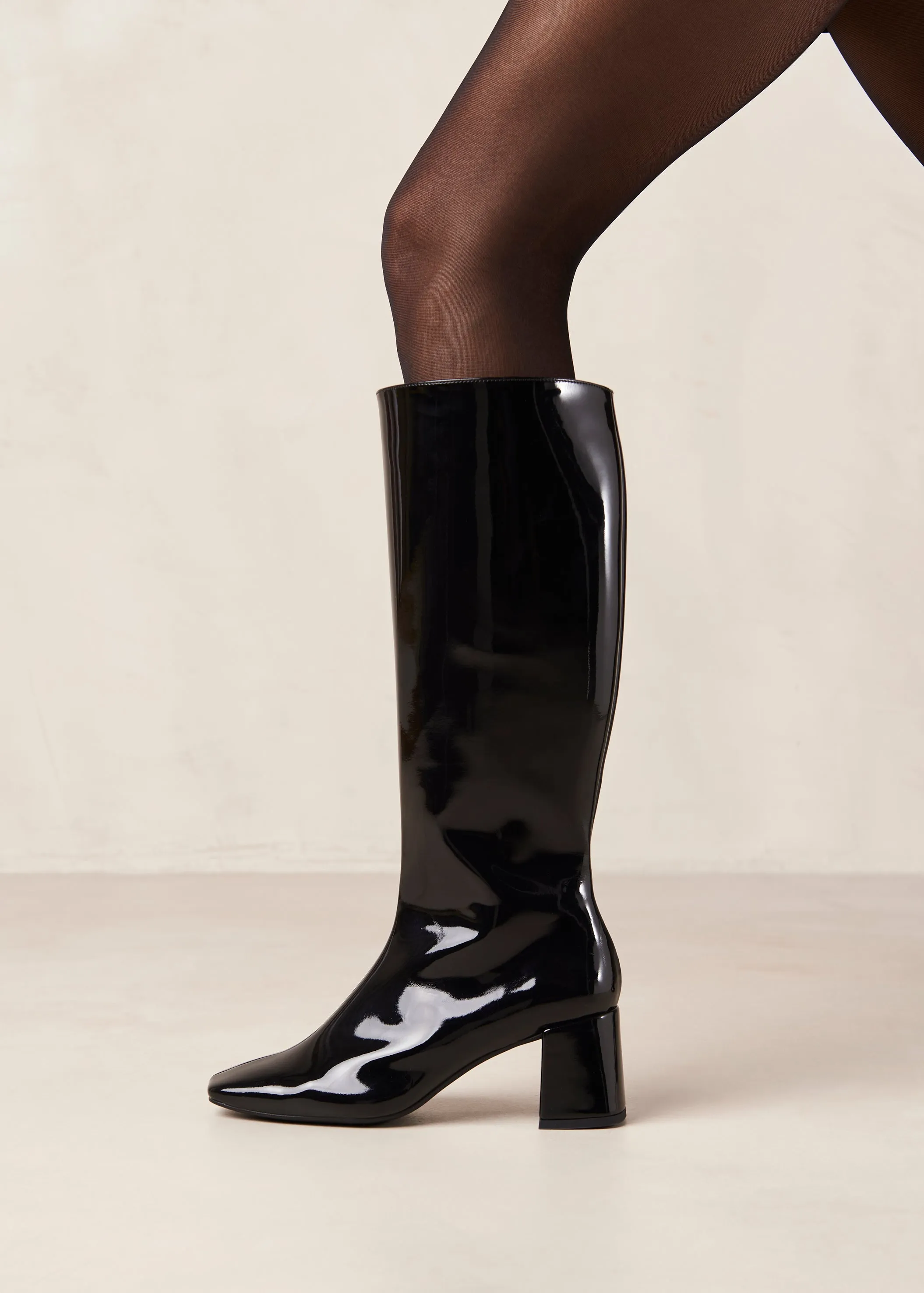 Chalk Onix Black Vegan Leather Boots