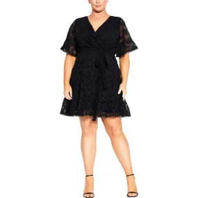 City Chic Womens Elegant Picot Trim Shift Dress – Stylish and Versatile Day-to-Night Fashion