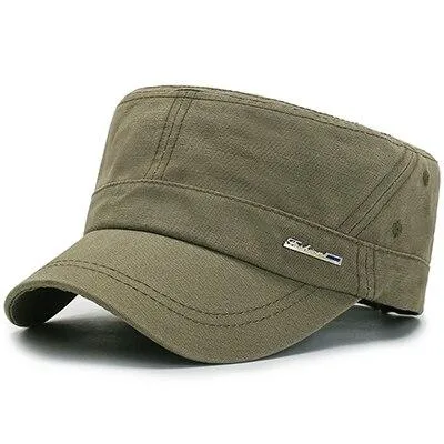 Classic Cotton Flat Top Military Army Hat