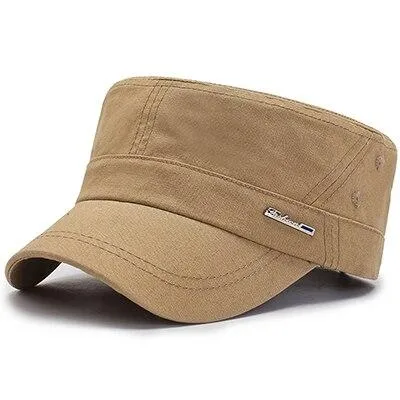 Classic Cotton Flat Top Military Army Hat