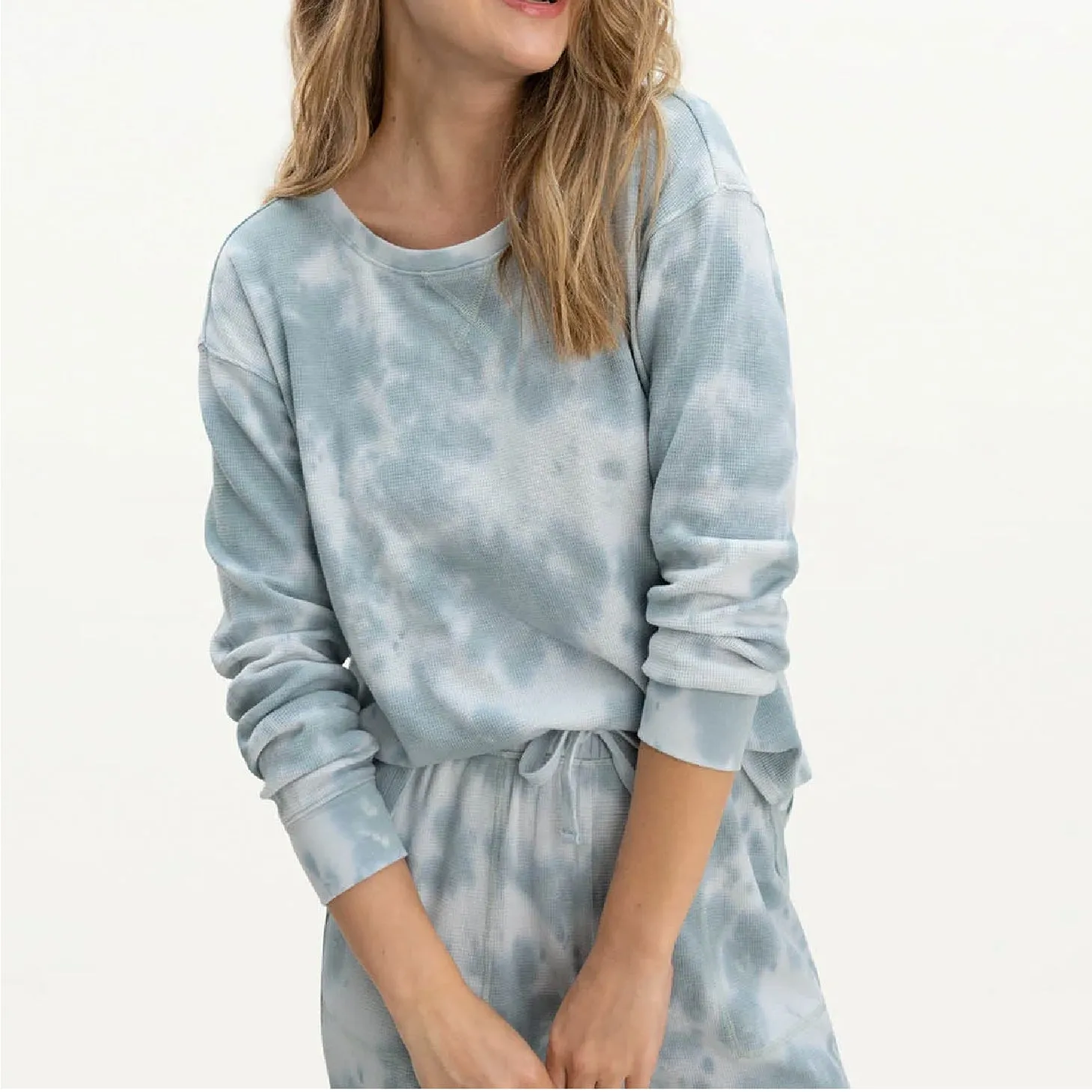 Cloud Thermal Tie Dye Pullover- Mint