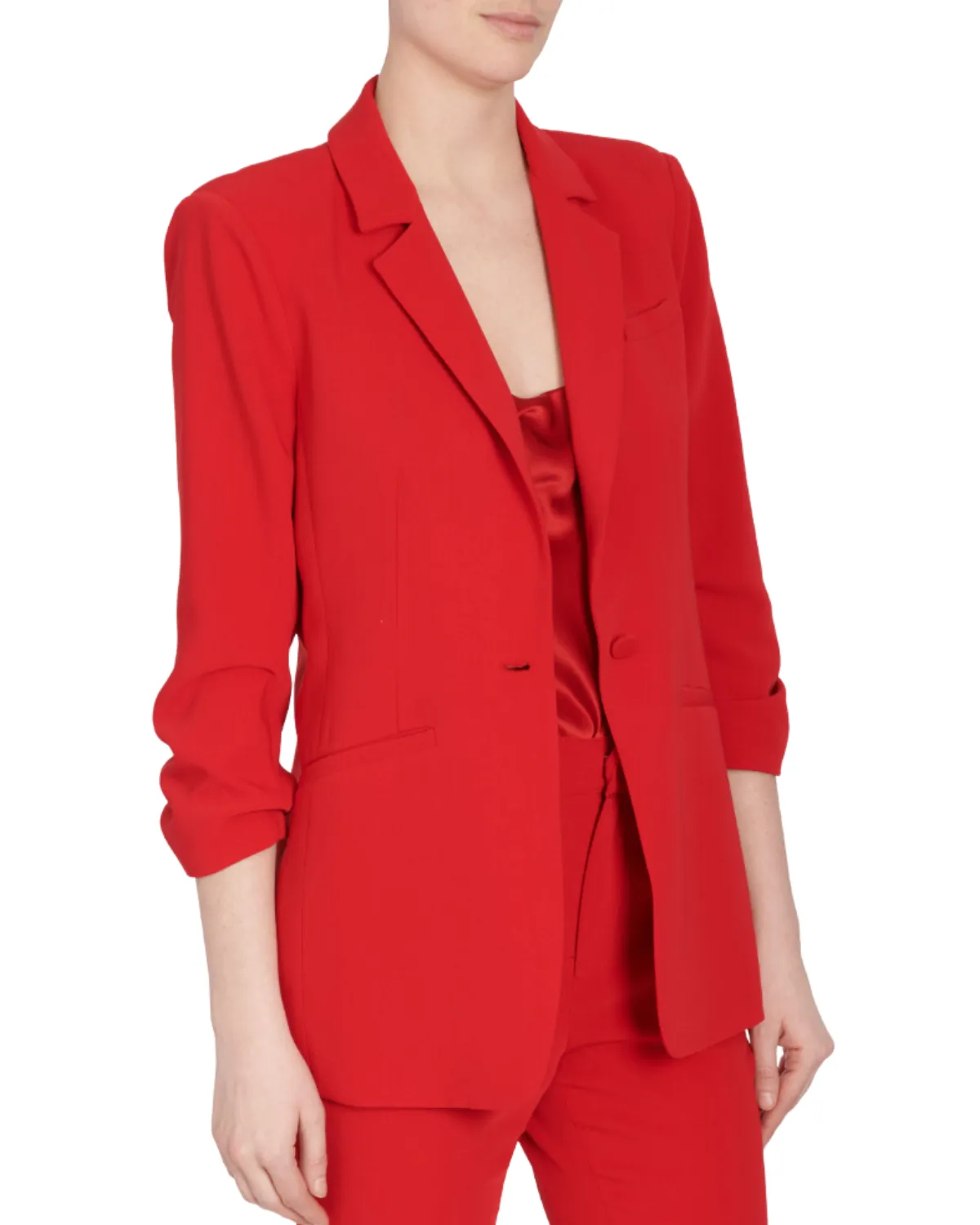 Crepe Khloe Blazer (Warm Cranberry)