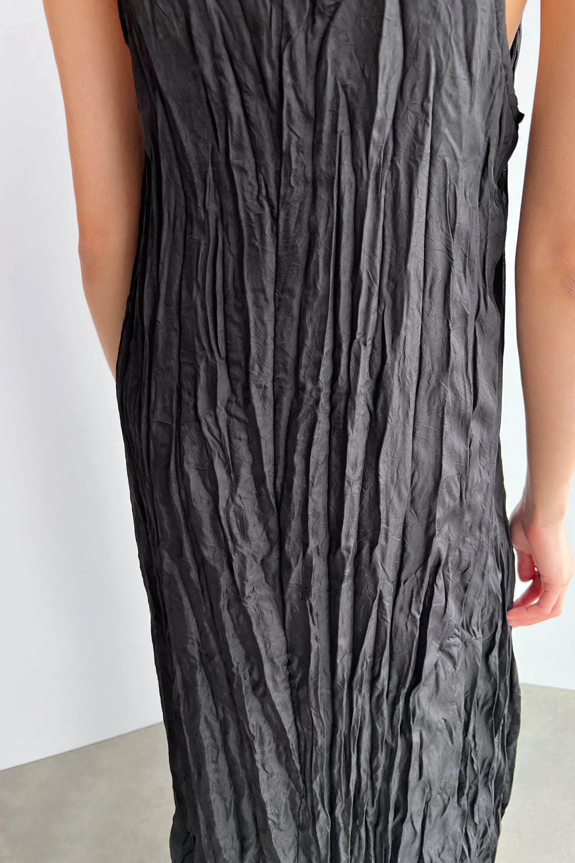 CRINKLED MIDI DRESS