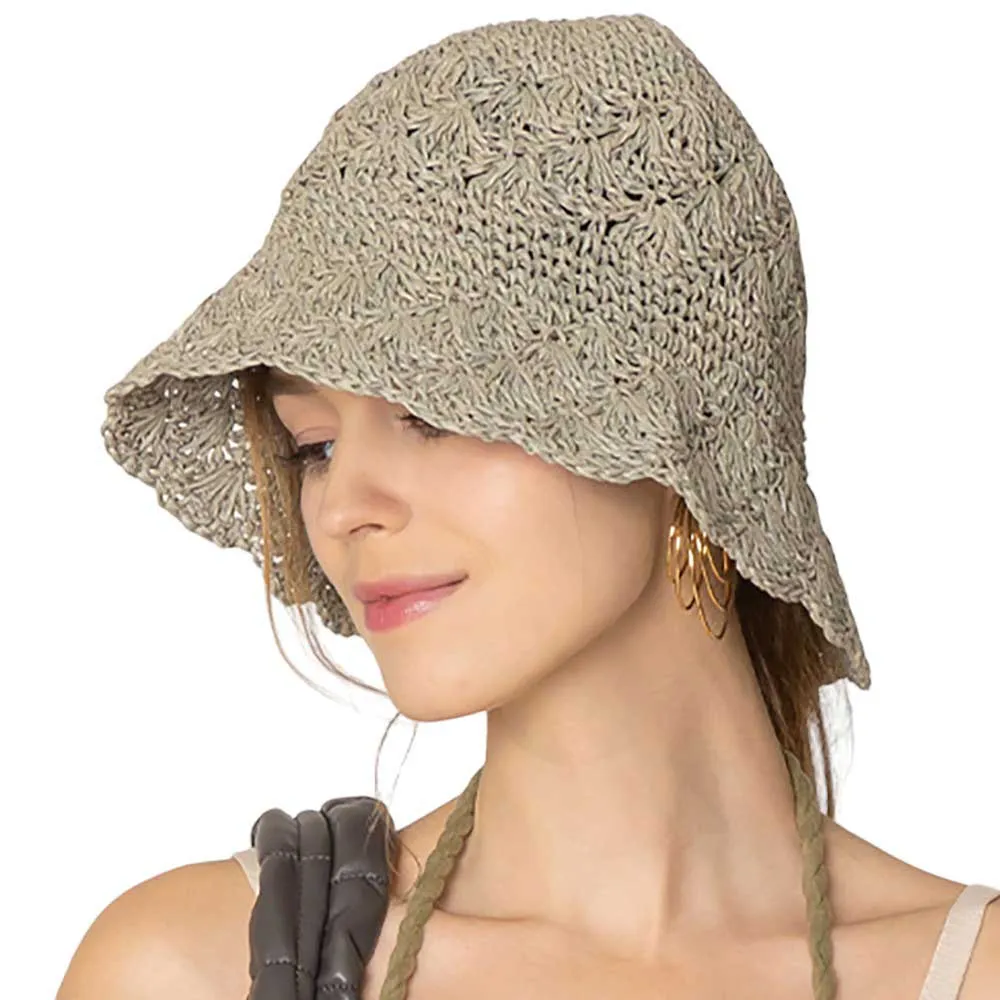 Crochet Straw Bucket Hat