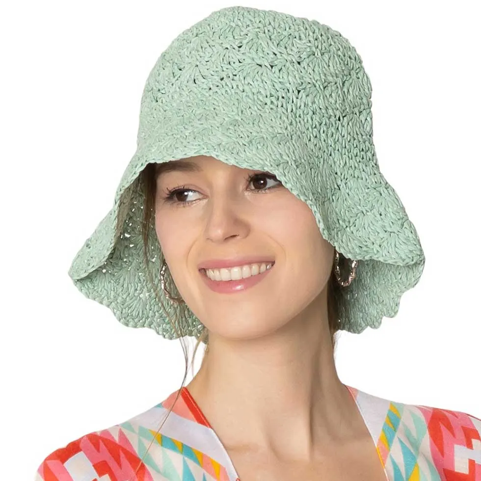 Crochet Straw Bucket Hat