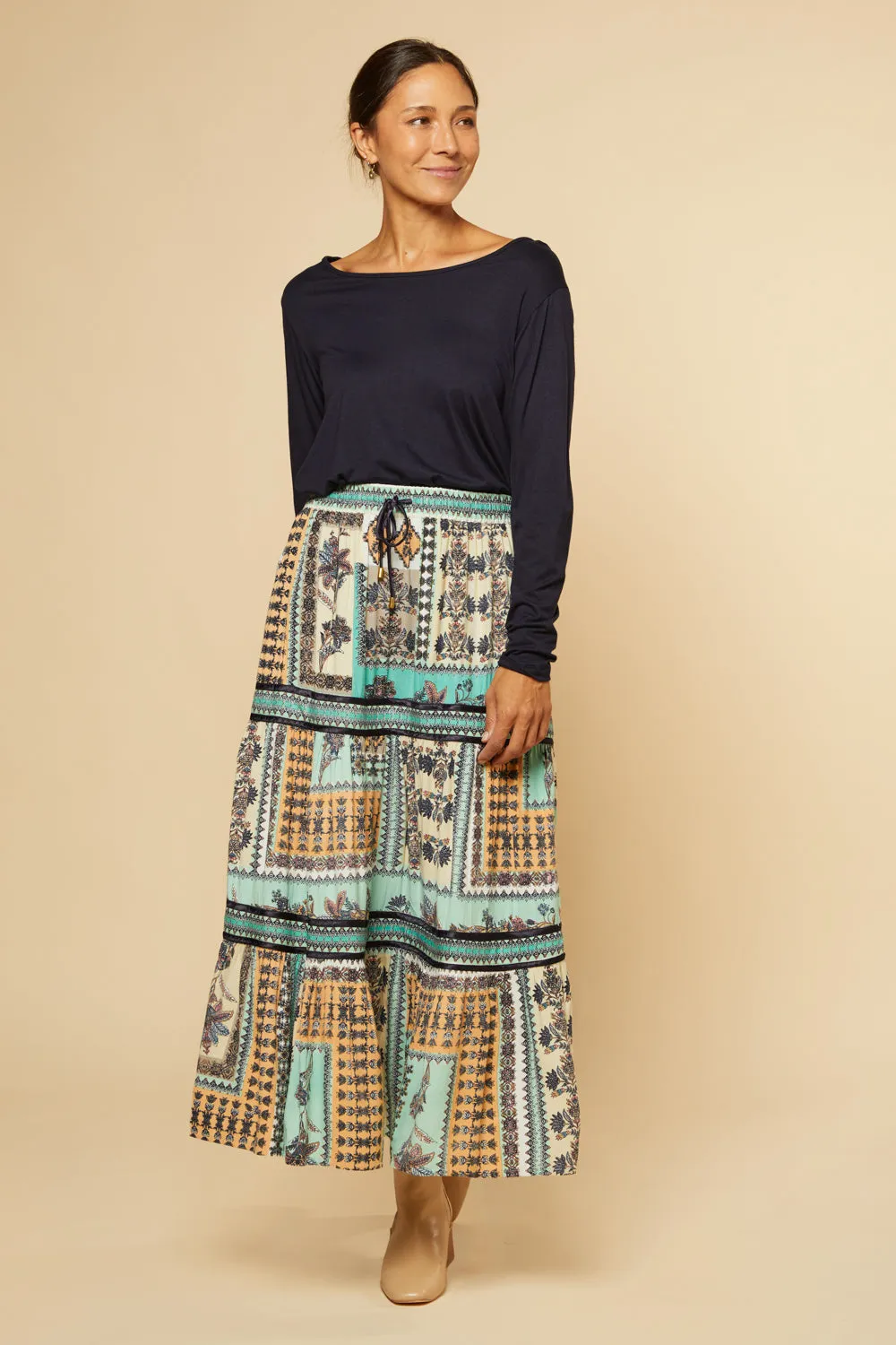 Danica Tiered Skirt in Torino