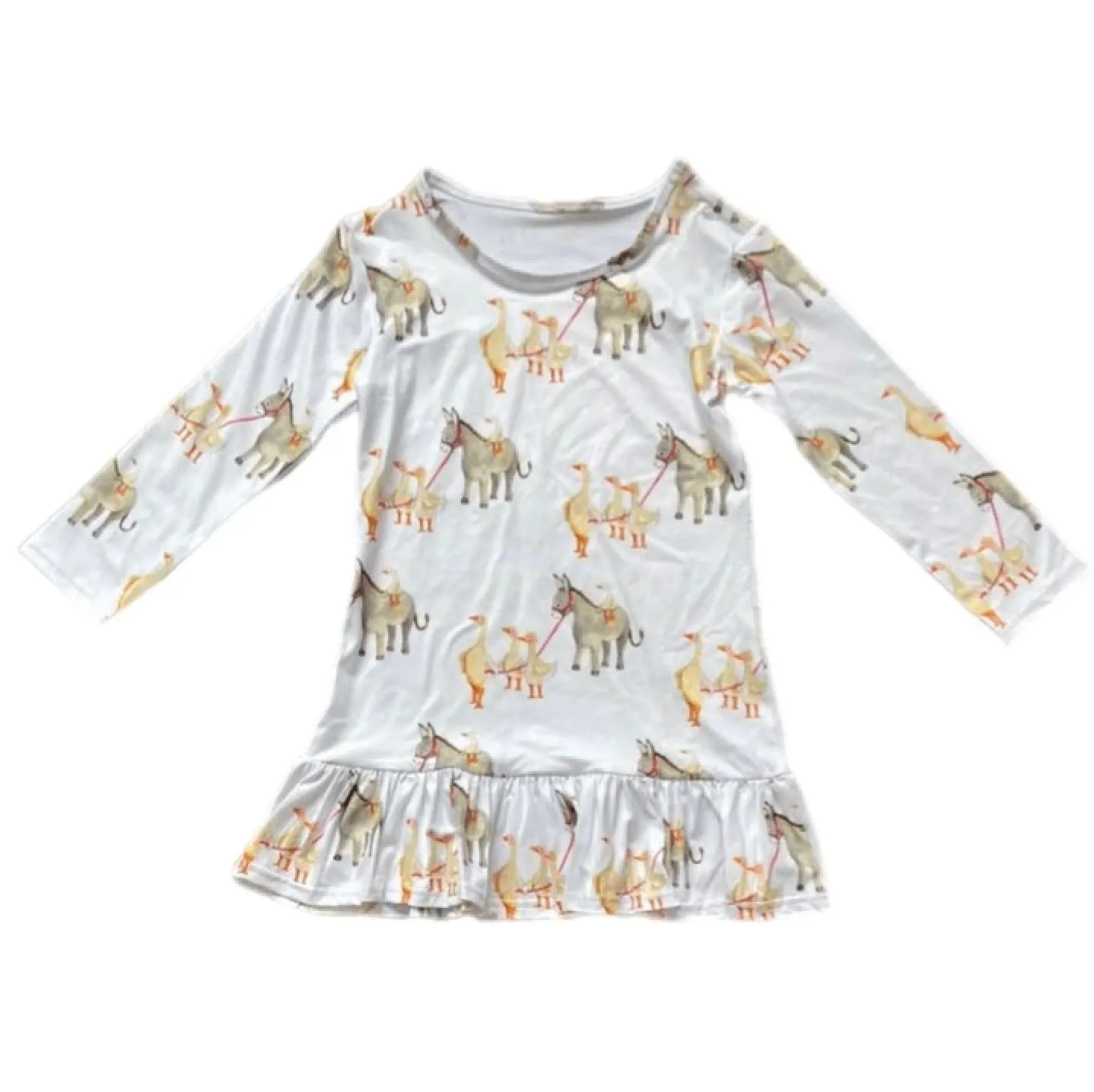 Donkey & Geese Long Sleeve Frill Dress