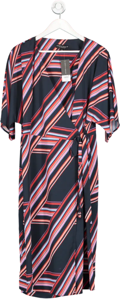 dorothy perkins Multicoloured Striped Wrap Dress UK 18