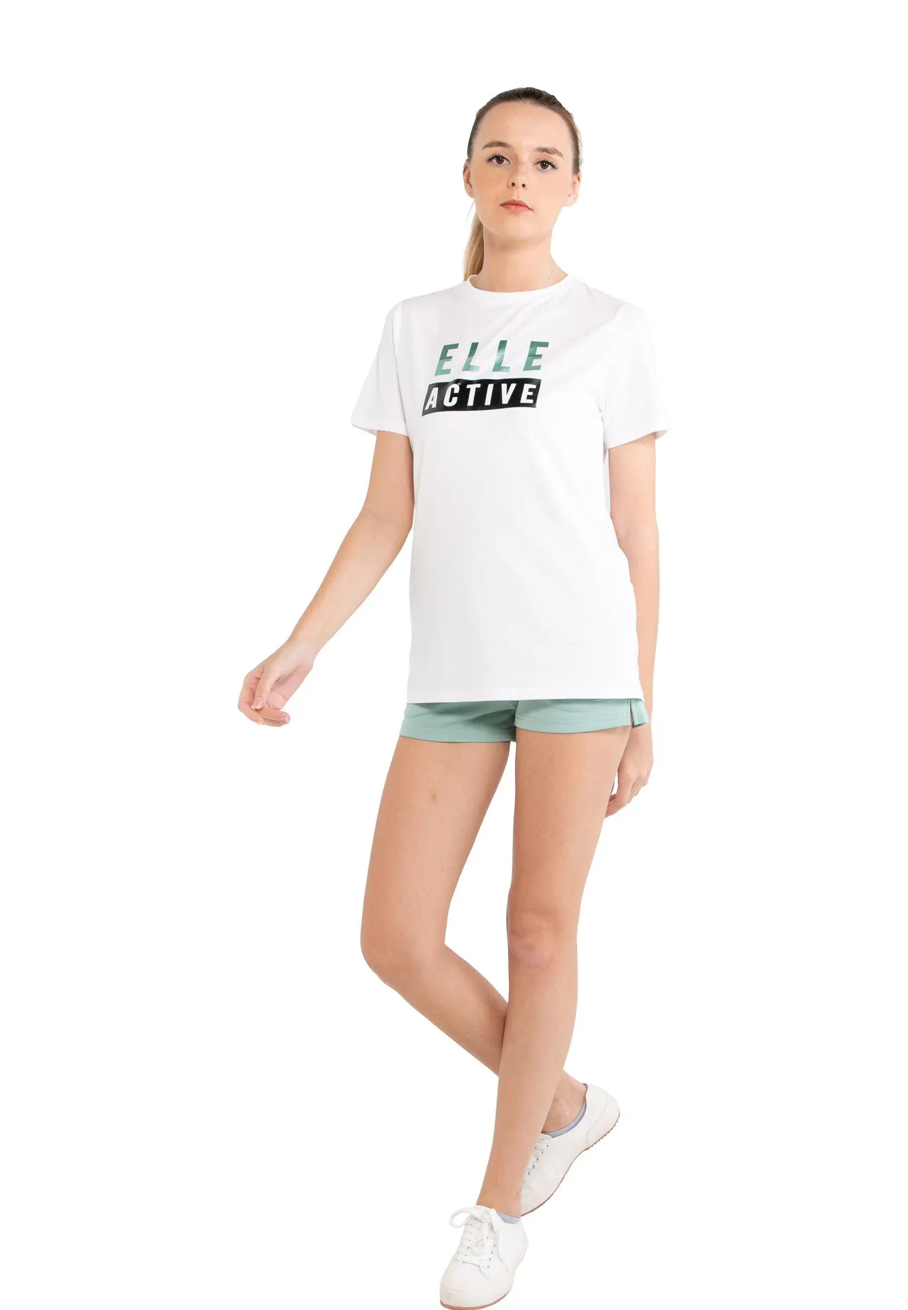 ELLE Active Double-tone Reflect Logo Tee