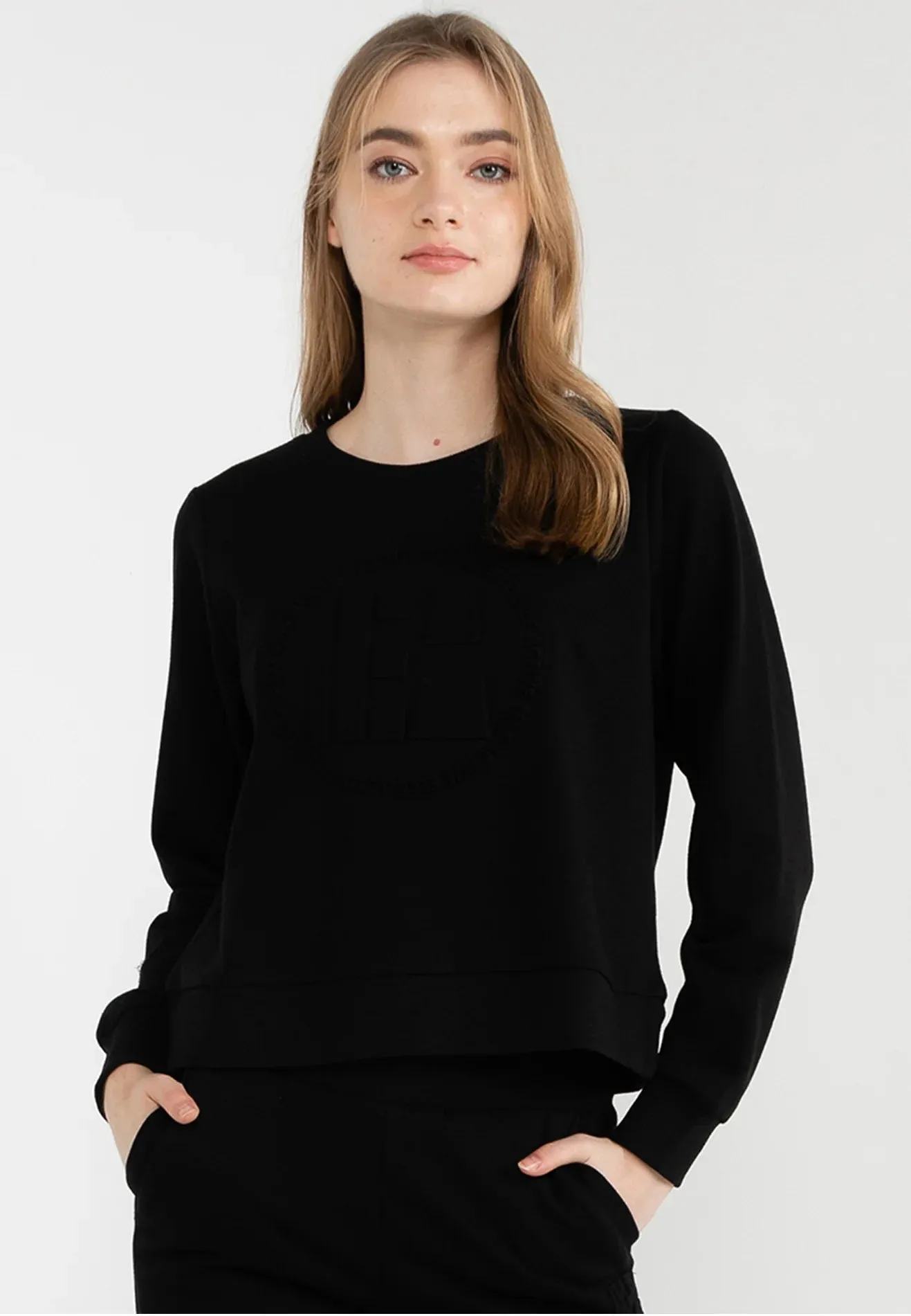 ELLE Active Embossed Logo Long Sleeves Sweater