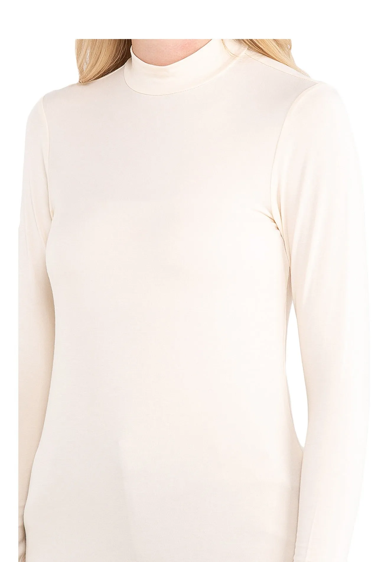 ELLE Active Seamless Long Sleeves Basic Mock Neck Tee