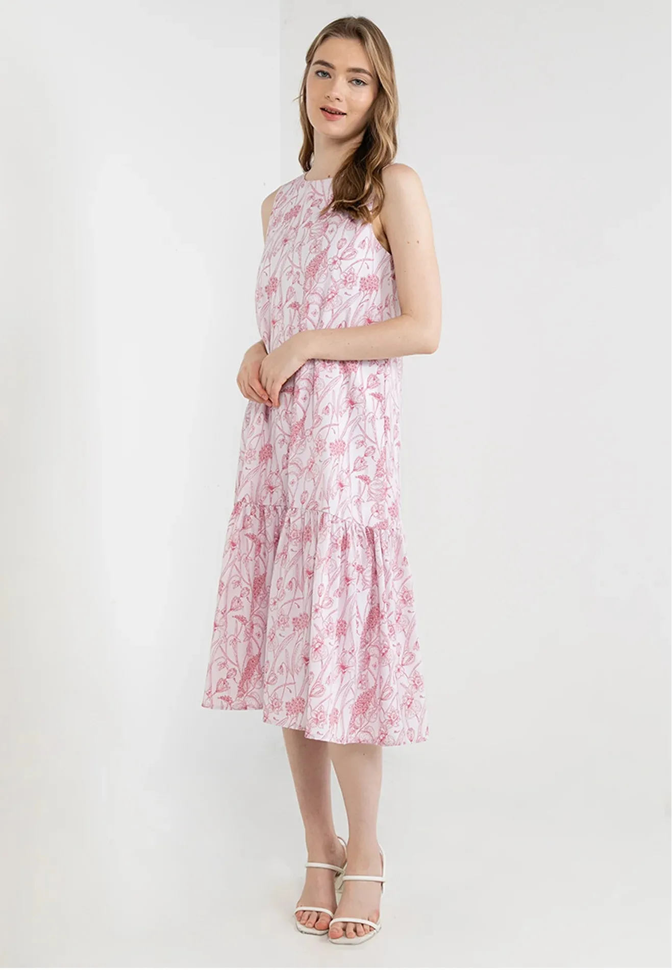 ELLE Apparel Orchid Printed Sleeveless Maxi Dress