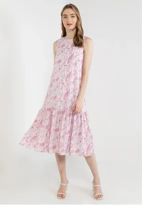 ELLE Apparel Orchid Printed Sleeveless Maxi Dress