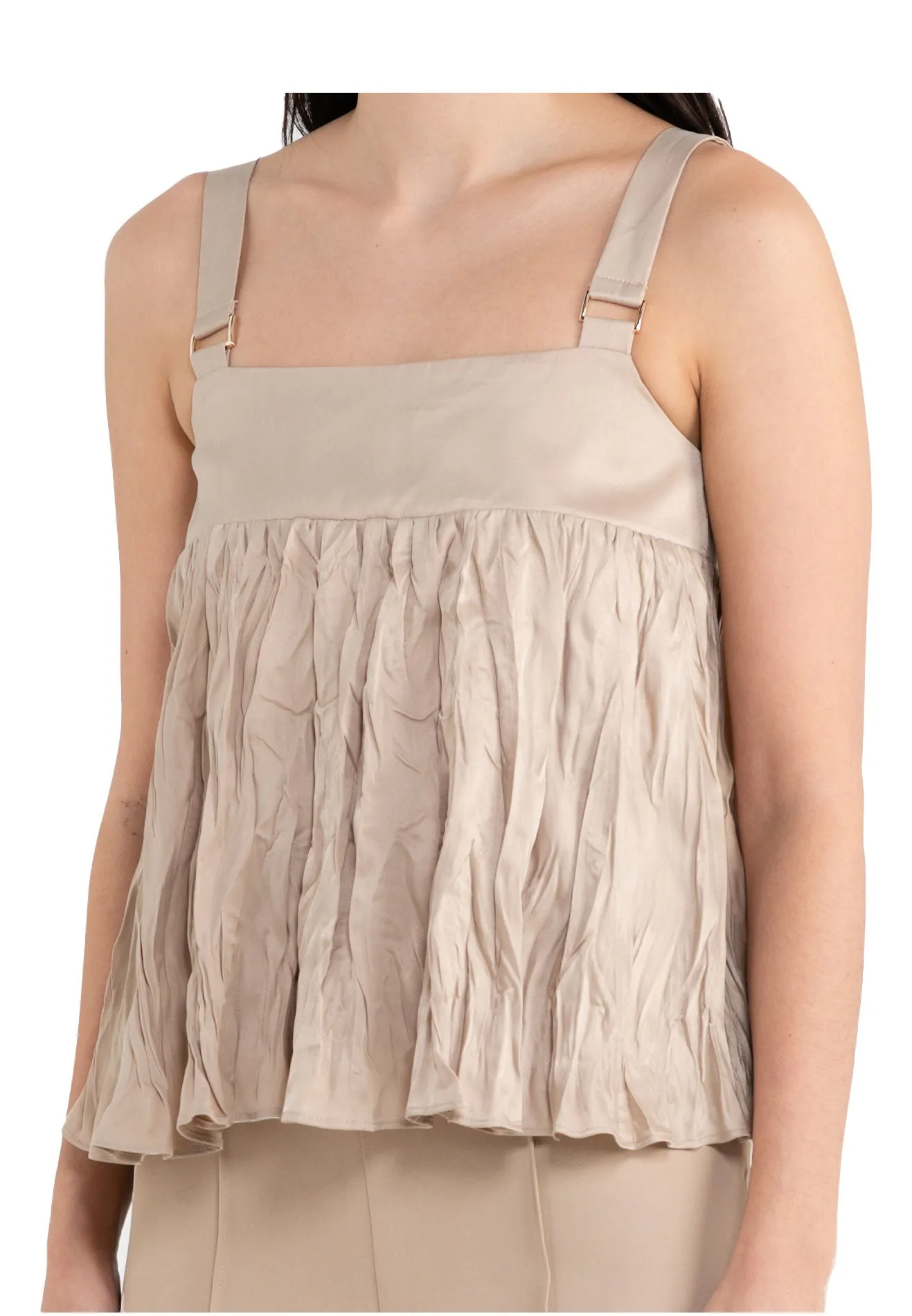 ELLE Apparel Sleeveless Wine Tassel Top With Adjustable Shoulder Strap