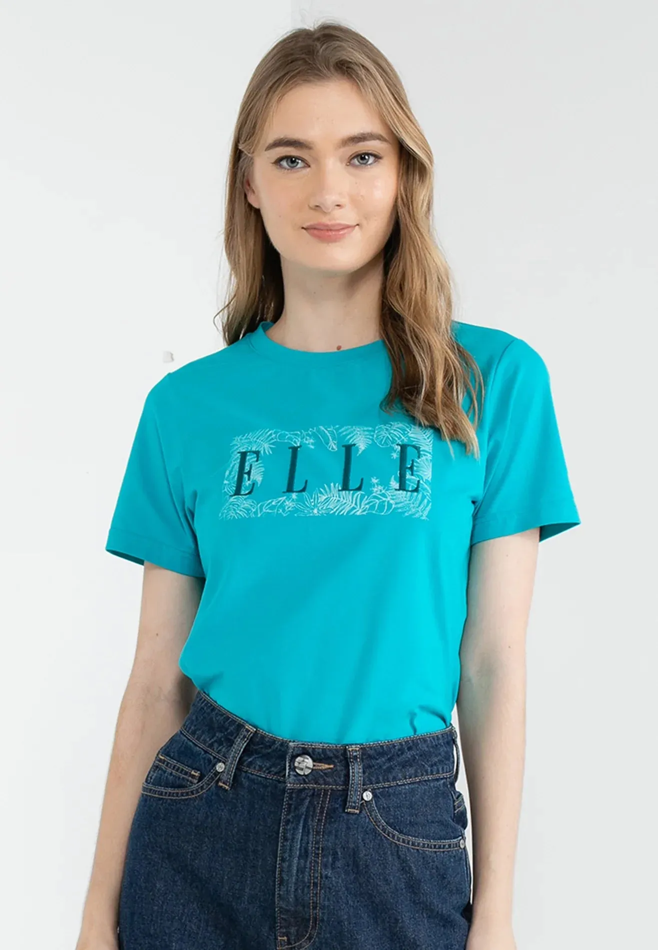 ELLE Leisure Floral Logo Graphic Tee