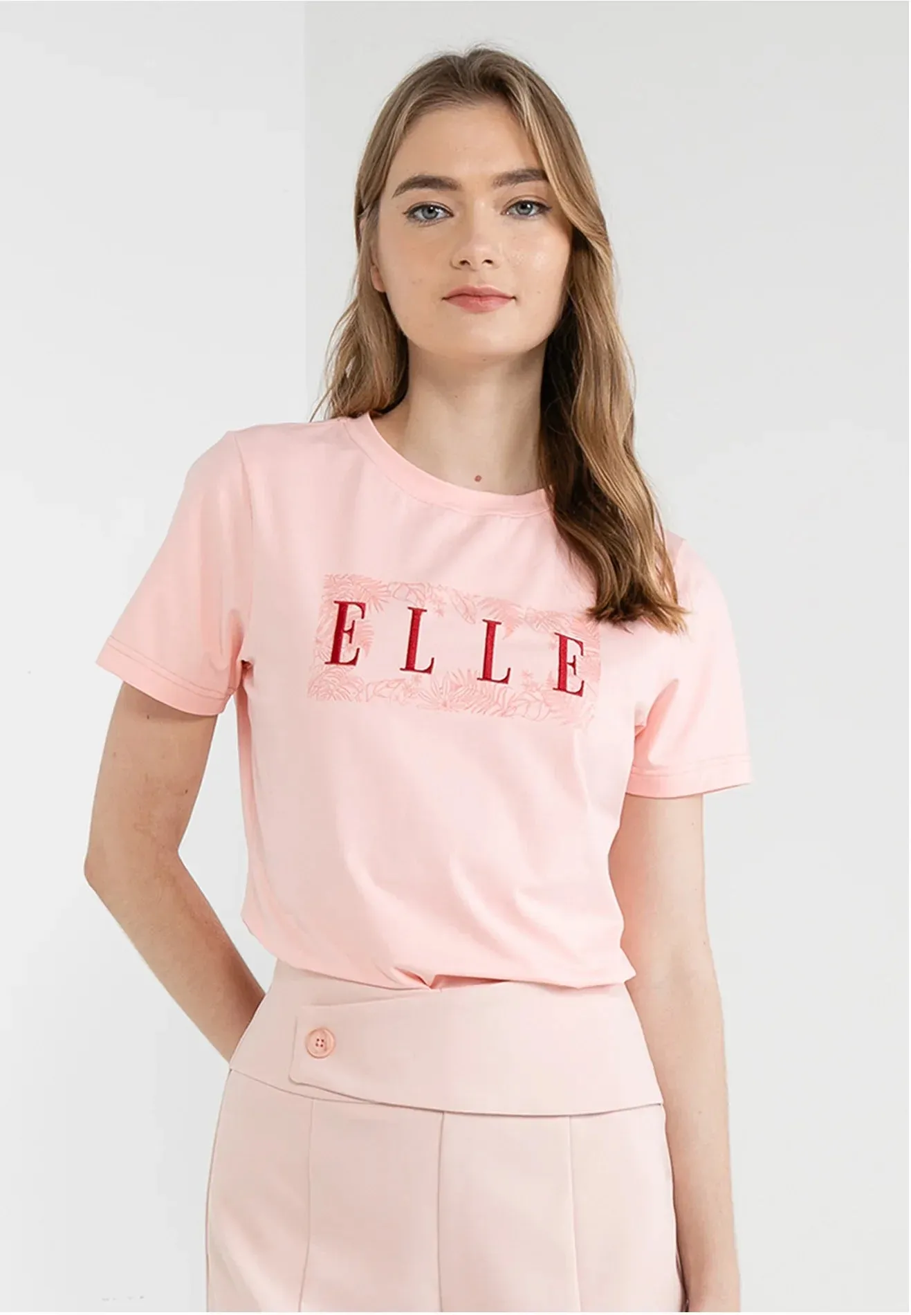 ELLE Leisure Floral Logo Graphic Tee