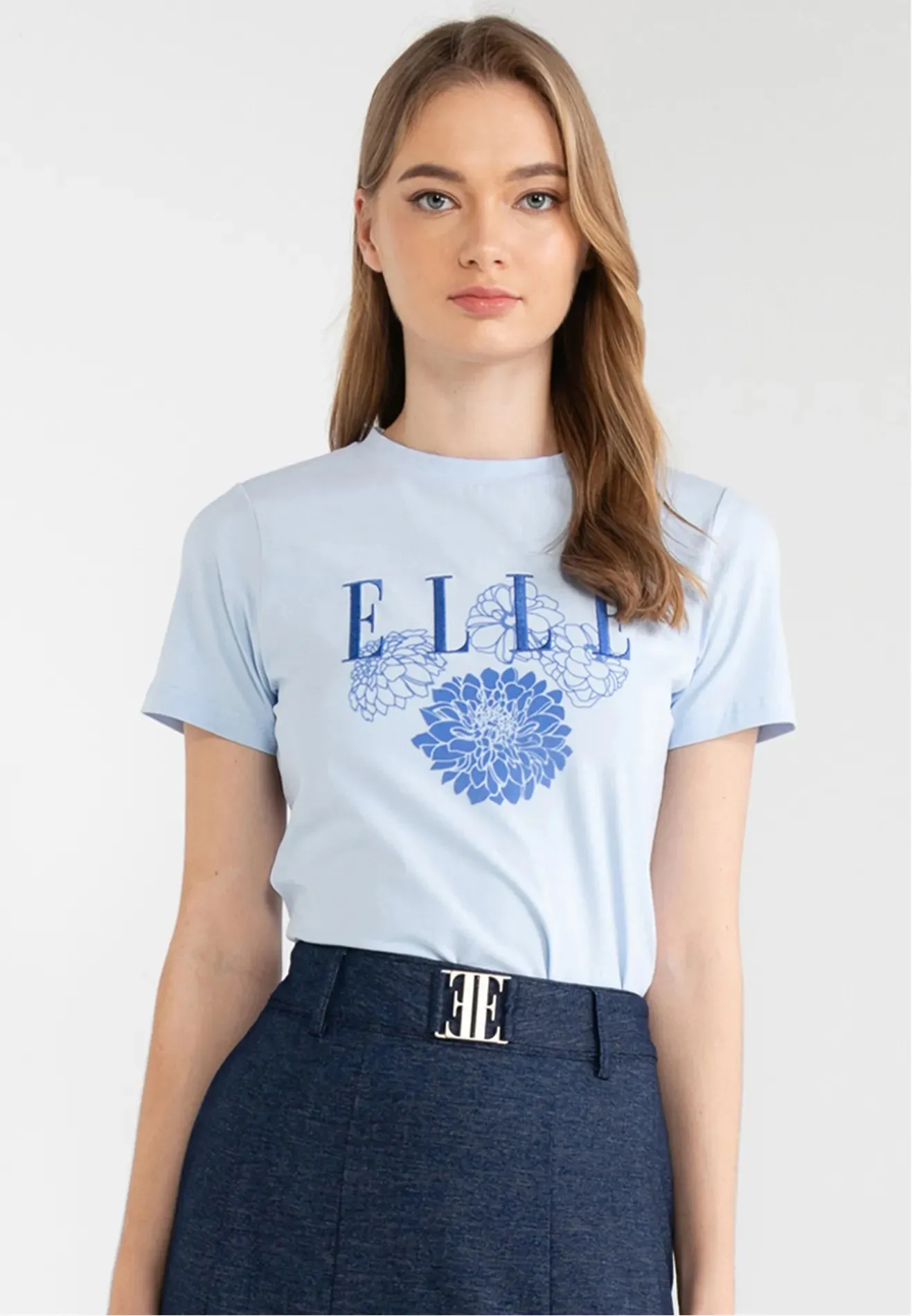 ELLE Leisure Peony Logo Print Tee