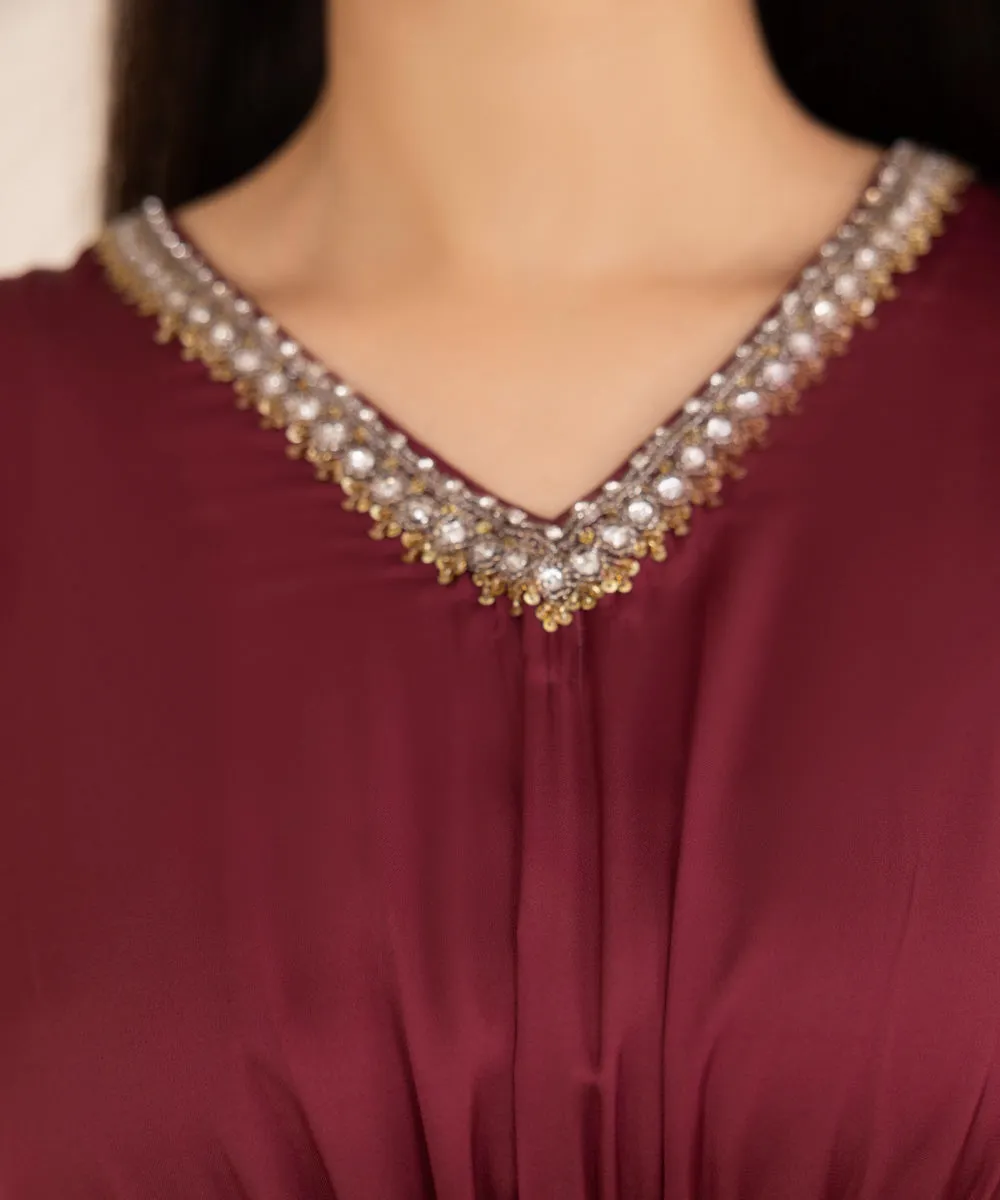 Embellished Silk Kaftan