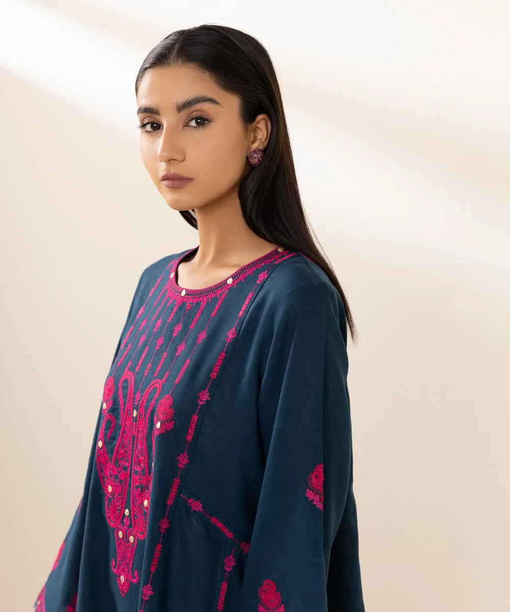 Embroidered Cotton Linen Shirt