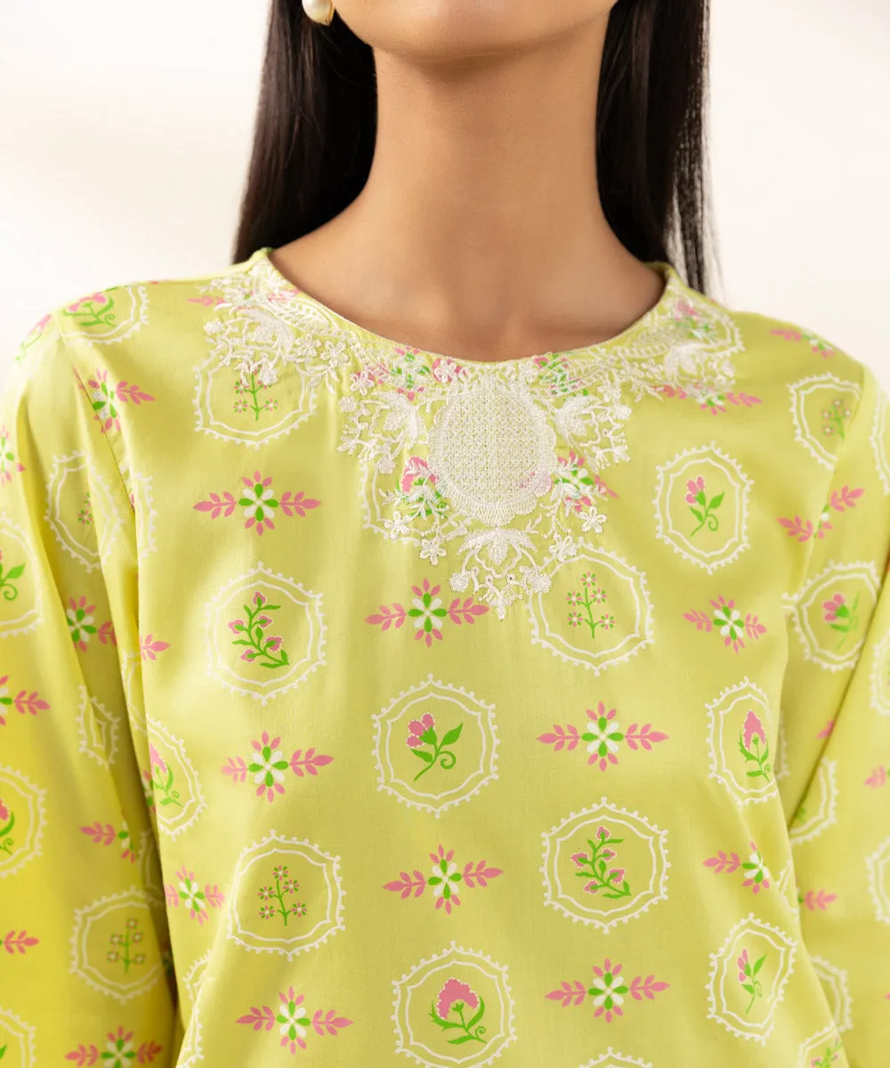 Embroidered Cotton Satin Shirt