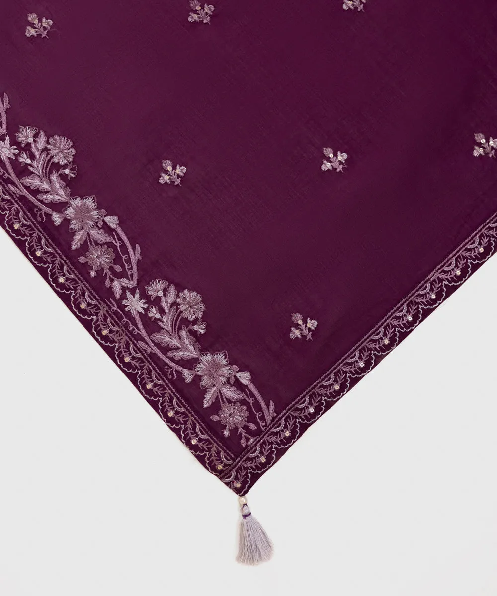 Embroidered Voile Dupatta