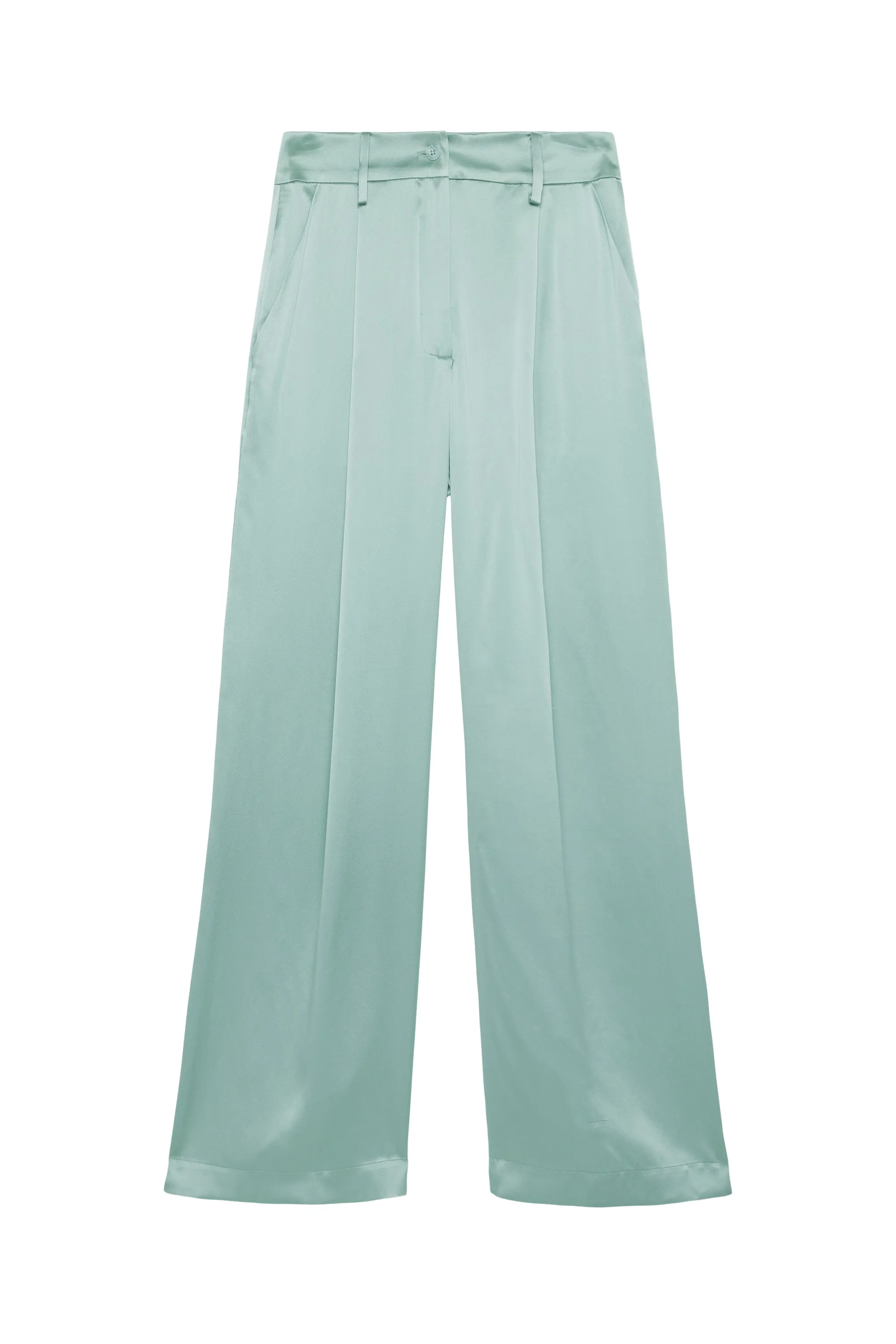 EMERSON PLEATED SILK PANT | SEAFOAM