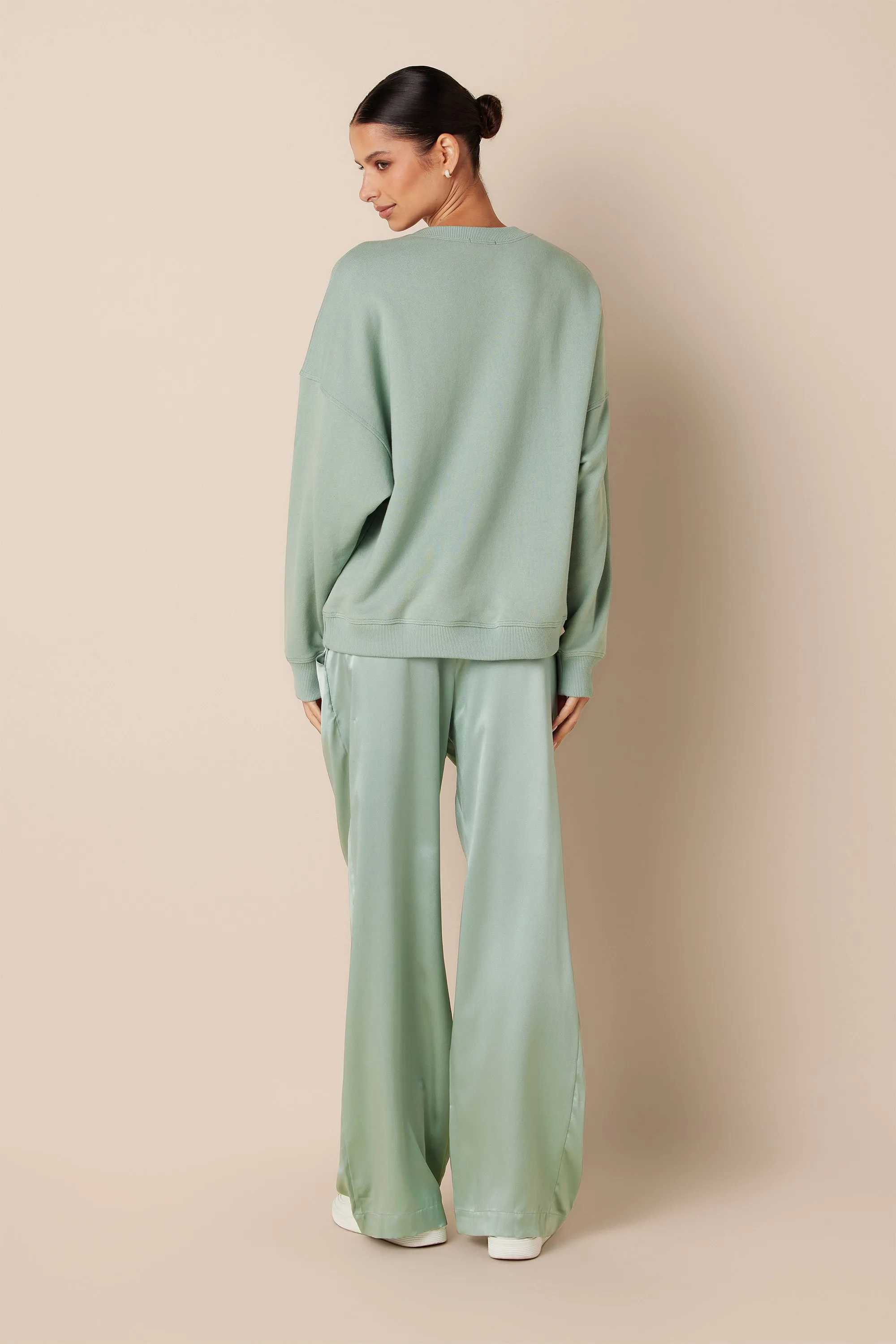 EMERSON PLEATED SILK PANT | SEAFOAM