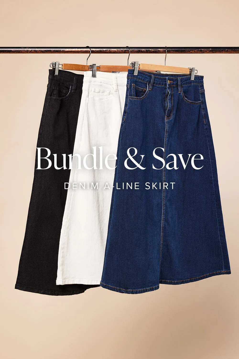 Everyday A-Line Denim Skirt Bundle